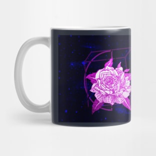 Geometric Blush Rose in Space (Navy) Mug